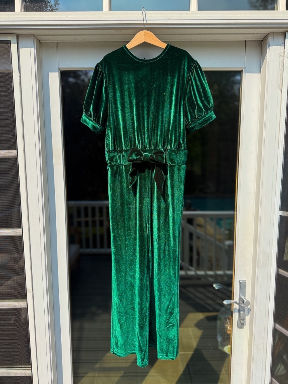 Shop The Mint Girls Jumpsuit - Green Velvet Christmas Holiday 10/12